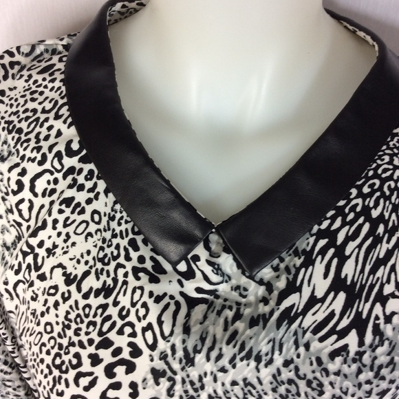 Twenty 4 Black & White Cheetah Print Blouse Sz 14 - Picture 8 of 8